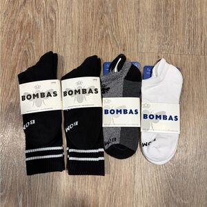 NEW Bombas Socks Bundle – 4 Pairs – Crew & Ankle – NWT